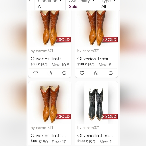 EC Trotamundo ostrich & embroidered slouchy black leather boots w heel - Picture 9 of 9